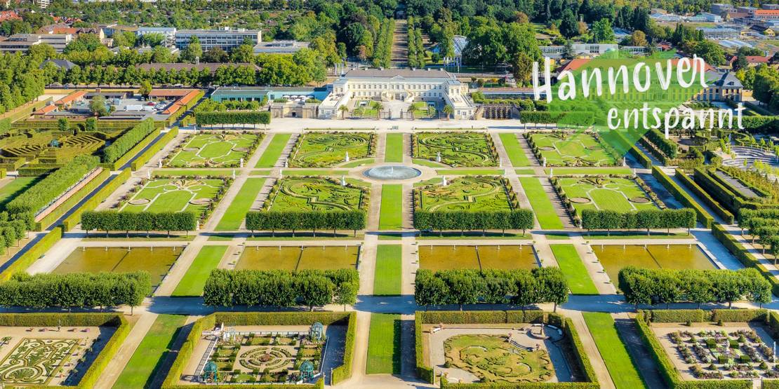 Eine Luftaufnahme des Großen Garten