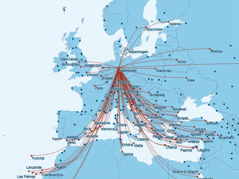 Hannover Airport - Strecken