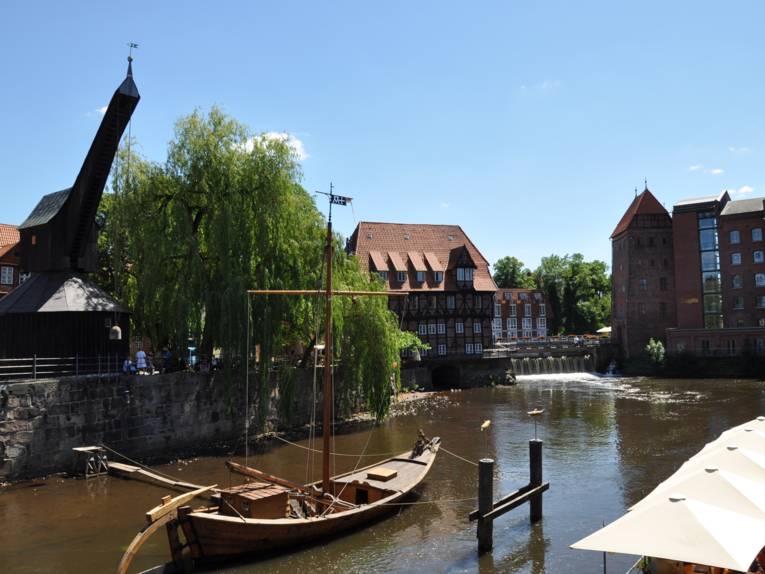 Blick über das Lüneburger Wasserviertel mit Altem Kran